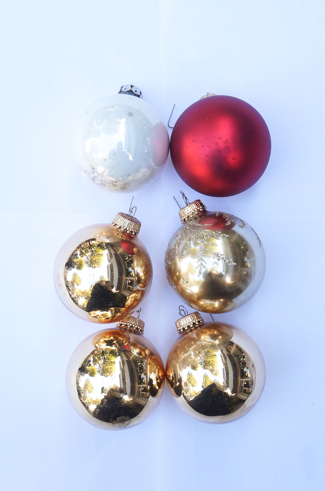 Vintage Blown Glass Christmas Ball Ornament/ヴィンテージ クリスマス オーナメント 吹きガラス ボール レトロ 6個セット 7