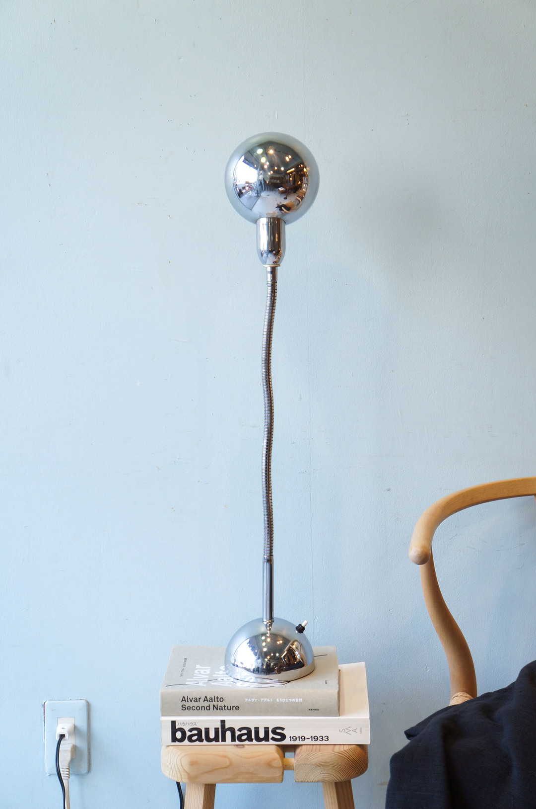 France Vintage Silver Gooseneck Lamp/フランスヴィンテージ シルバー グースネック デスクランプ 照明 ミッドセンチュリーモダン インテリア