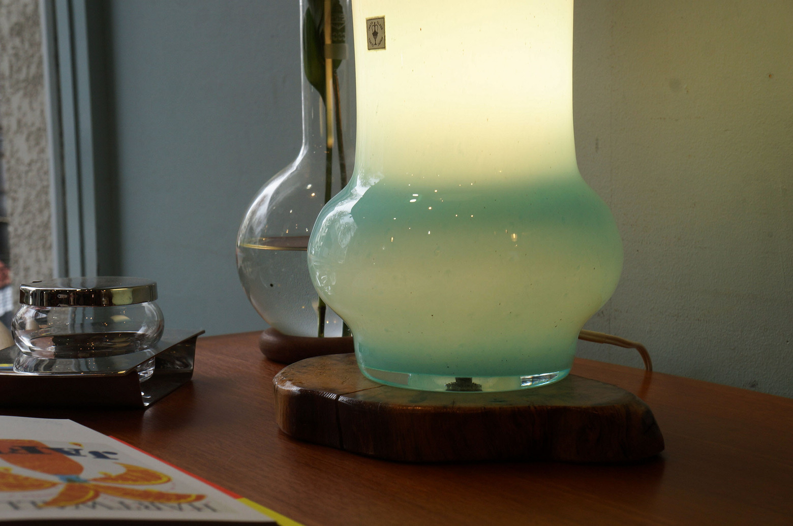 Japanese Vintage IWATA Glass Table Lamp/岩田ガラス テーブルランプ 照明 レトロモダン インテリア ジャパンヴィンテージ