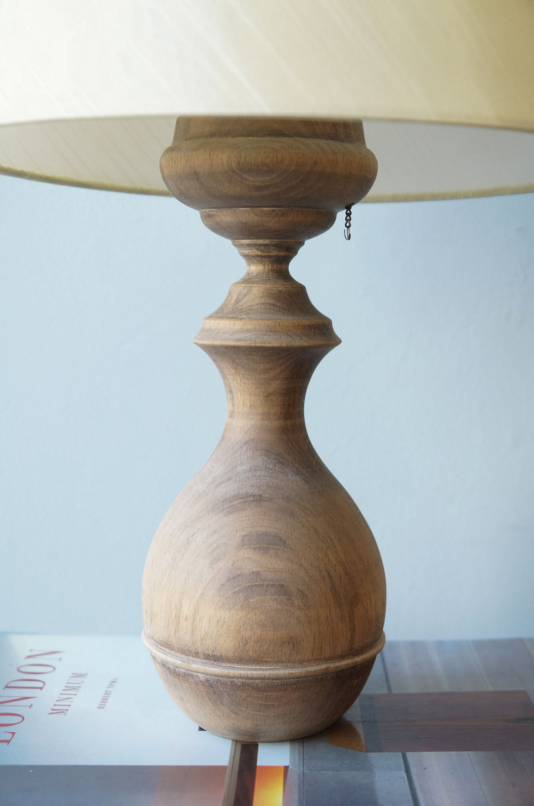 Antique Oakwood Table Lamp/アンティーク テーブルランプ オーク材 間接照明 シャビー インテリア 1