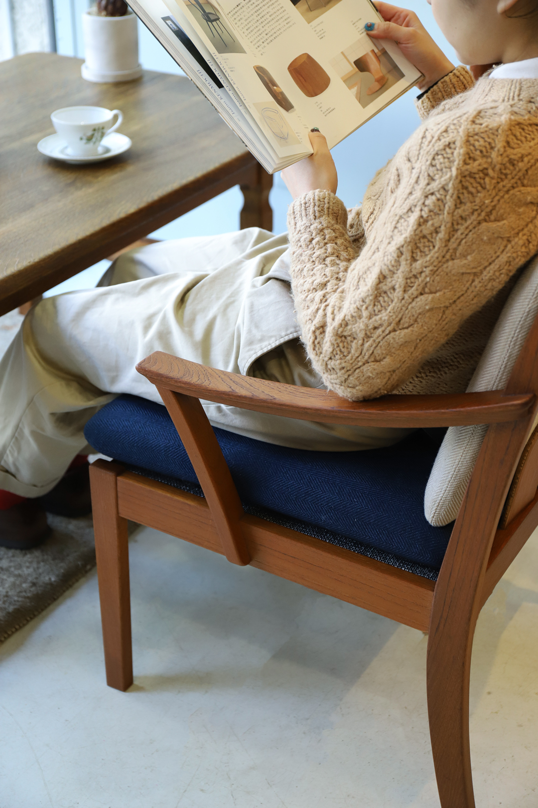 Japanese Vintage Teakwood Lounge Chair/ジャパンヴィンテージ ラウンジチェア アームチェア チーク材 椅子 北欧モダン