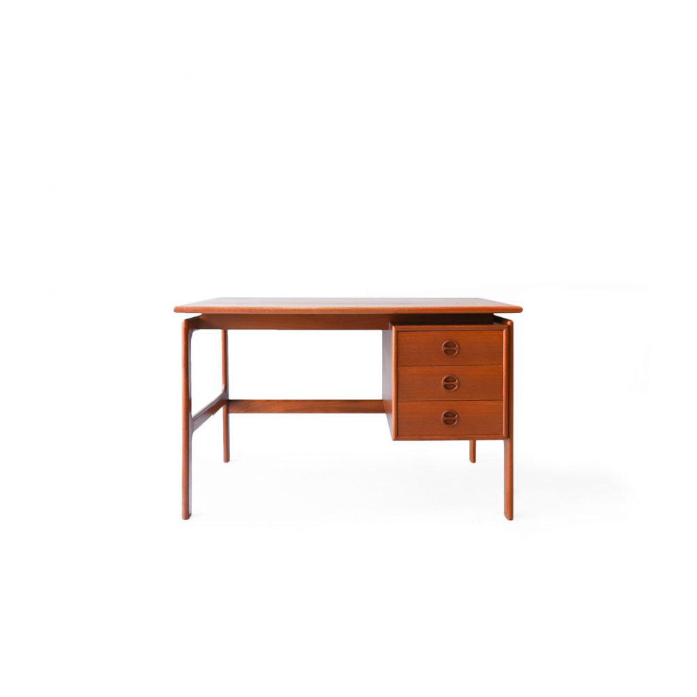 Danish Vintage Desk G.V.Møbler/デンマークヴィンテージ 片袖デスク チーク材 机 テーブル 北欧家具