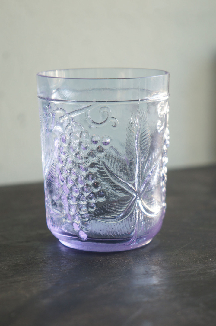 US Vintage Depression Glass Tumbler/アメリカヴィンテージ ディプレッションガラス タンブラー グラス レトロ 食器 ネオジムガラス アメジスト 4