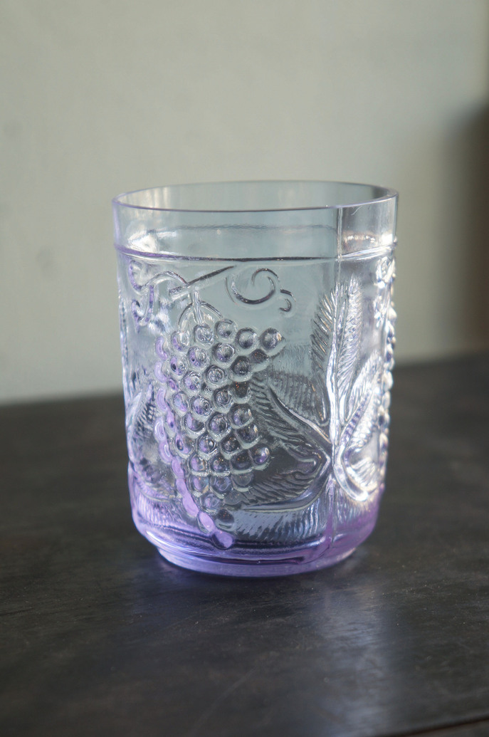 US Vintage Depression Glass Tumbler/アメリカヴィンテージ ディプレッションガラス タンブラー グラス レトロ 食器 ネオジムガラス アメジスト 5