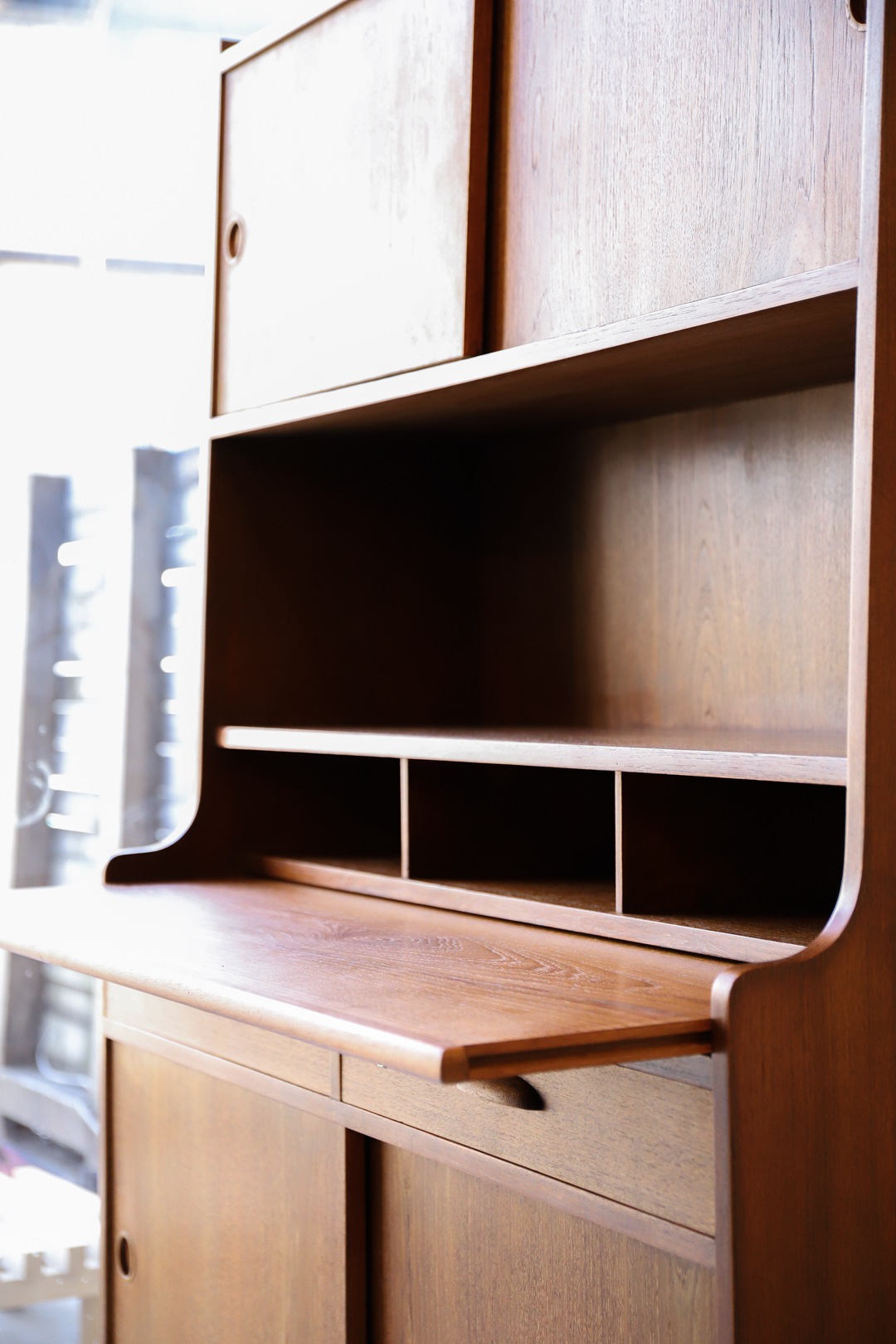 Danish Vintage Bookcase Bureau/デンマークヴィンテージ ブックケース ビューロ 収納 本棚 デスク カップボード チーク材 北欧家具