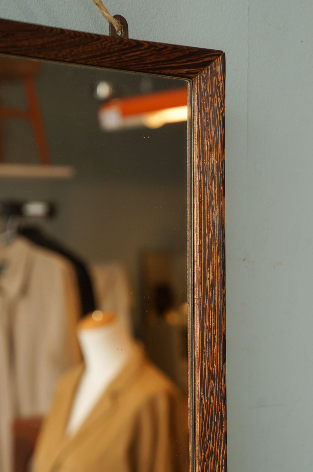 Danish Vintage Wenge Wood Wall Mirror/デンマークヴィンテージ ウォールミラー ウェンジ材 シンプルモダン 北欧デザイン