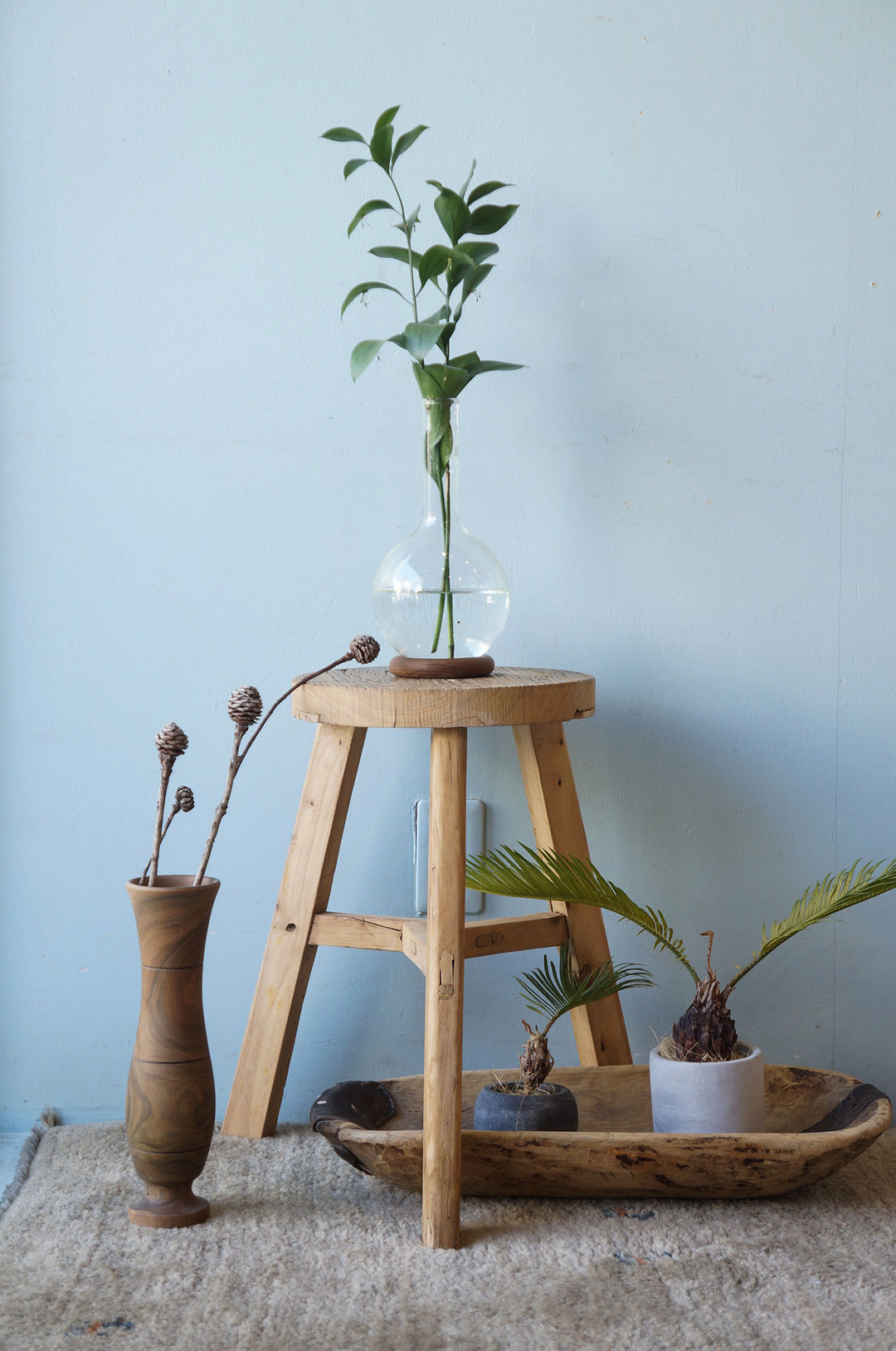 Toolbox Old Elm Wood Stool/ツールボックス 古材 スツール ニレ材 三本脚 椅子 ナチュラル シャビー インダストリアル