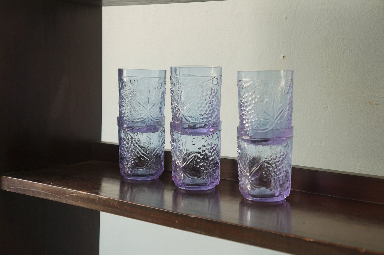 US Vintage Depression Glass Tumbler/アメリカヴィンテージ ディプレッションガラス タンブラー グラス レトロ 食器 ネオジムガラス アメジスト