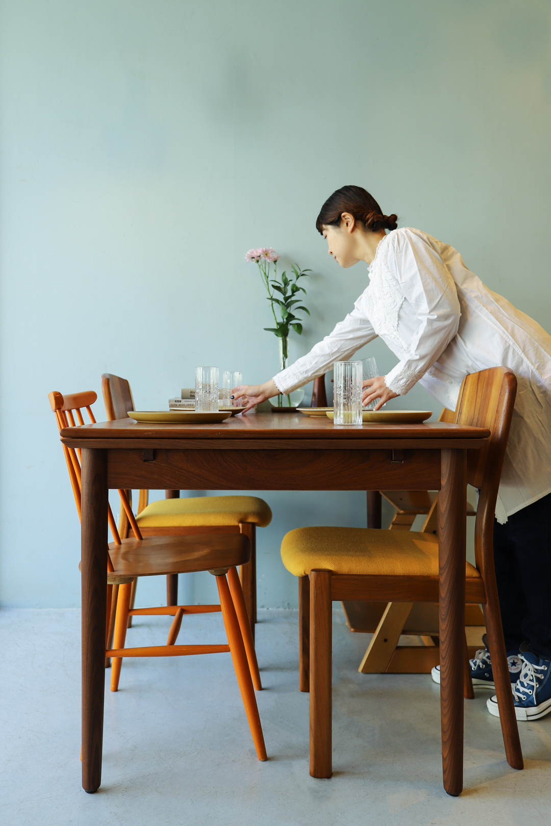 Danish Vintage Draw Leaf Extension Dining Table/デンマークヴィンテージ エクステンション ダイニングテーブル ドローリーフ チーク材 北欧家具