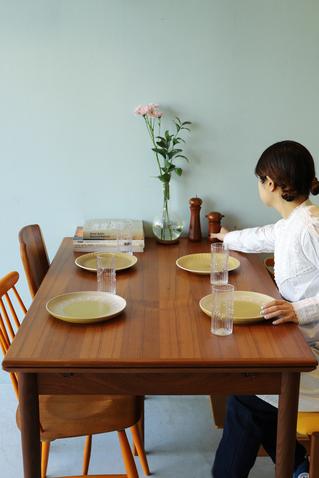 Danish Vintage Draw Leaf Extension Dining Table/デンマークヴィンテージ エクステンション ダイニングテーブル ドローリーフ チーク材 北欧家具