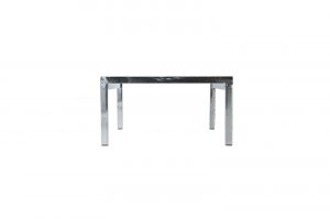 Glass Top Chromed Steel Square Center Table/ガラストップ スクエア センターテーブル クローム ローテーブル イタリアンモダン
