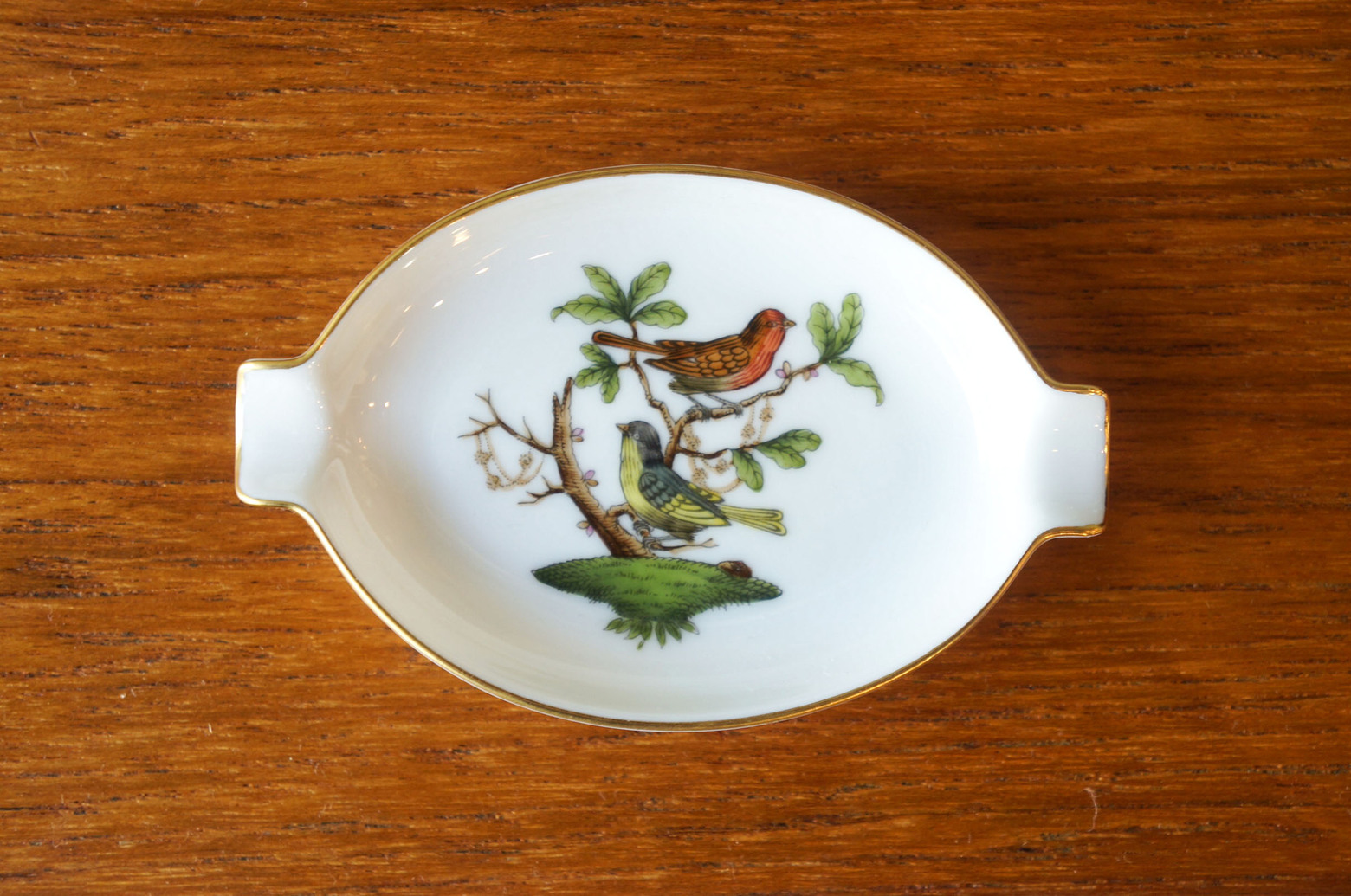 HEREND Rothschild Bird Porcelain Ashtray/ヘレンド ロスチャイルド・バード ハンガリー インテリア アッシュトレイ 灰皿