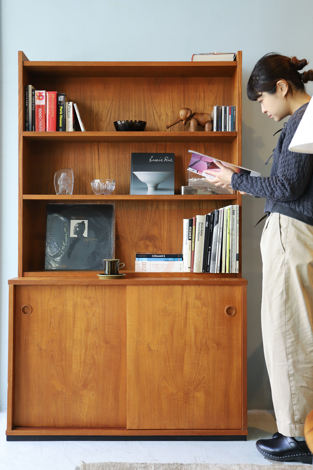 デンマーク ヴィンテージ ブックケース キャビネット シェルフ 本棚 チーク材 収納 北欧家具/Danish Vintage Book Case  Cabinet | FURUICHI/古一