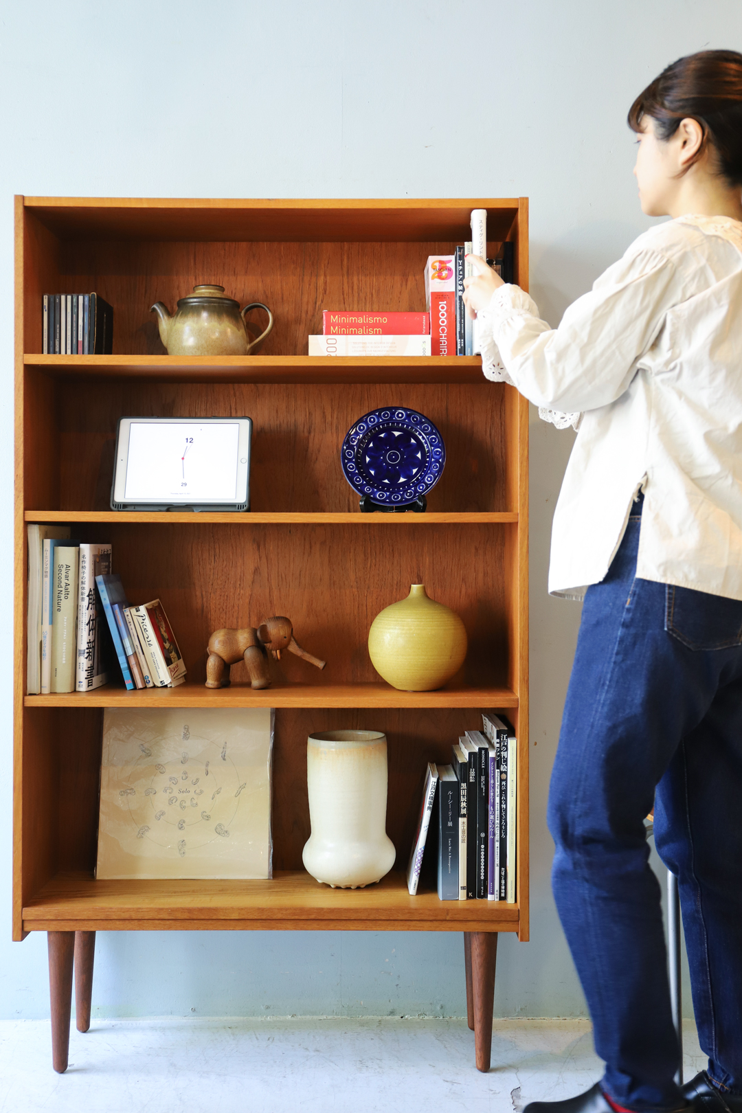 デンマーク製 ブックシェルフ 書棚 本棚 チーク材 北欧家具ビンテージ